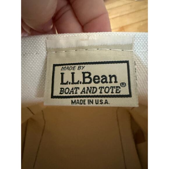 LL Bean Boat & Tote tan and cream mini tote bag spring 2025 - Picture 4 of 6